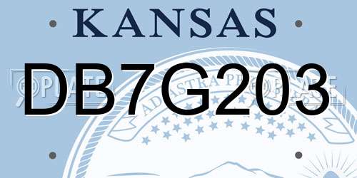 DB7G203 Kansas License Plate