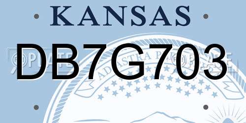 DB7G703 Kansas License Plate