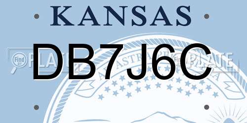 DB7J6C Kansas License Plate