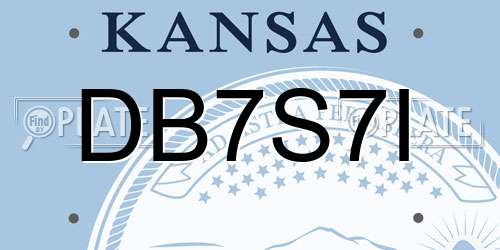 DB7S7I Kansas License Plate