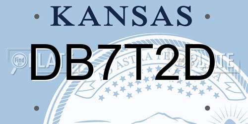 DB7T2D Kansas License Plate