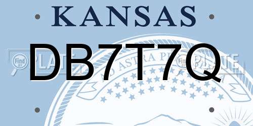 DB7T7Q Kansas License Plate