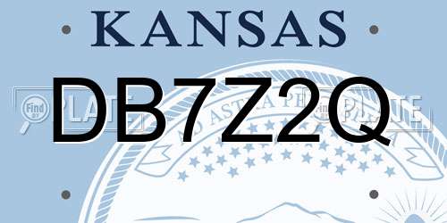 DB7Z2Q Kansas License Plate