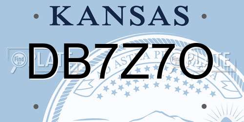 DB7Z7O Kansas License Plate
