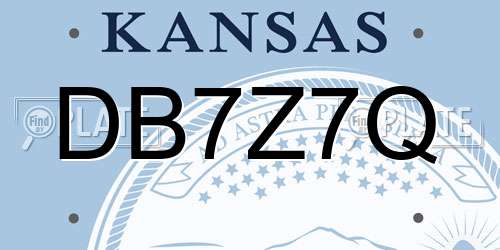DB7Z7Q Kansas License Plate