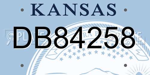 DB84258 Kansas License Plate