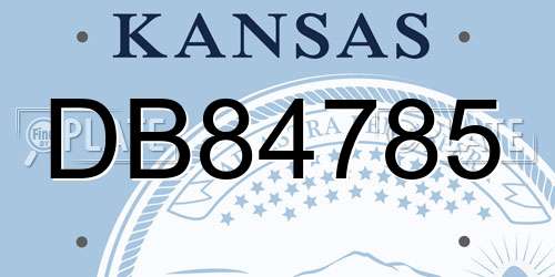 DB84785 Kansas License Plate