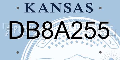 DB8A255 Kansas License Plate