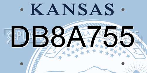 DB8A755 Kansas License Plate