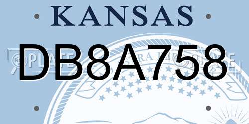 DB8A758 Kansas License Plate