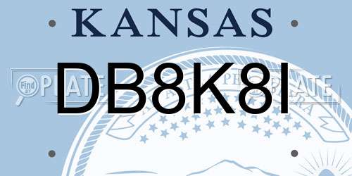 DB8K8I Kansas License Plate