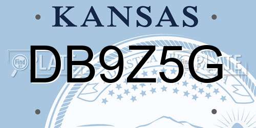 DB9Z5G Kansas License Plate