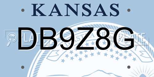 DB9Z8G Kansas License Plate