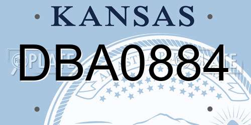 DBA0884 Kansas License Plate