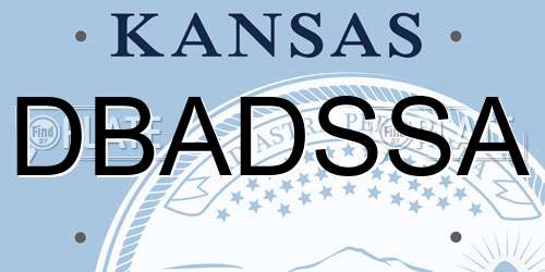 DBADSSA Kansas License Plate