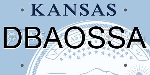 DBAOSSA Kansas License Plate
