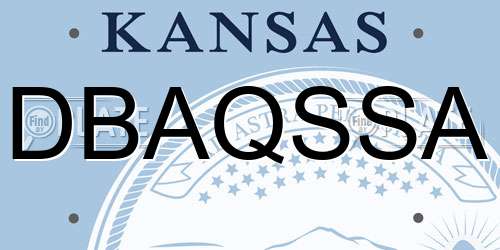 DBAQSSA Kansas License Plate