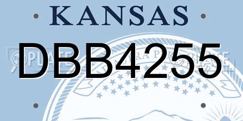 DBB4255 Kansas License Plate