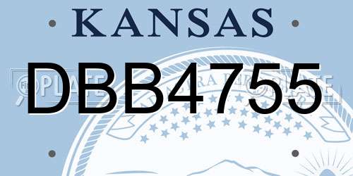 DBB4755 Kansas License Plate