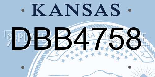 DBB4758 Kansas License Plate