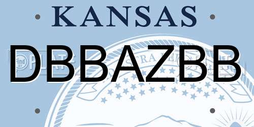 DBBAZBB Kansas License Plate