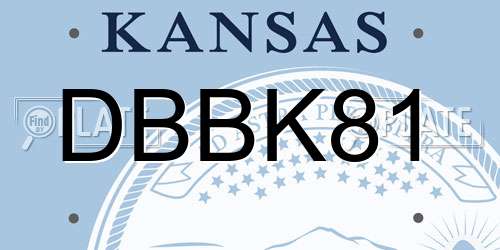 DBBK81 Kansas License Plate