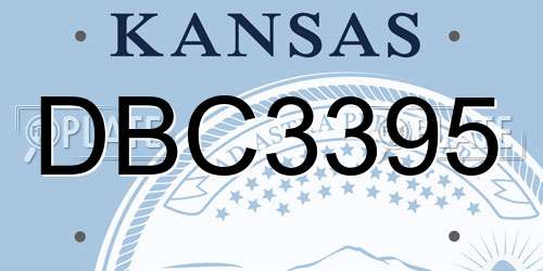 DBC3395 Kansas License Plate
