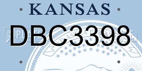 DBC3398 Kansas License Plate