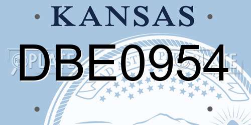 DBE0954 Kansas License Plate