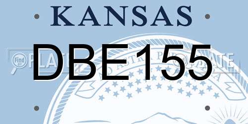DBE155 Kansas License Plate