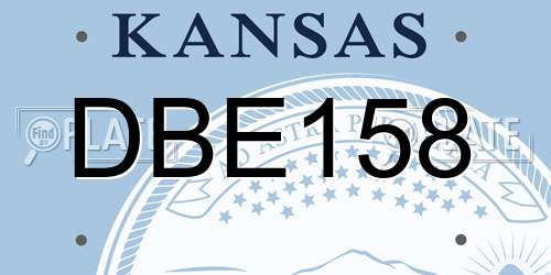 DBE158 Kansas License Plate