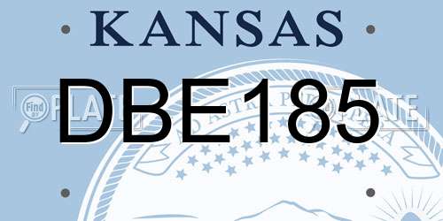 DBE185 Kansas License Plate