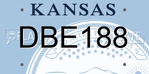 DBE188 Kansas License Plate