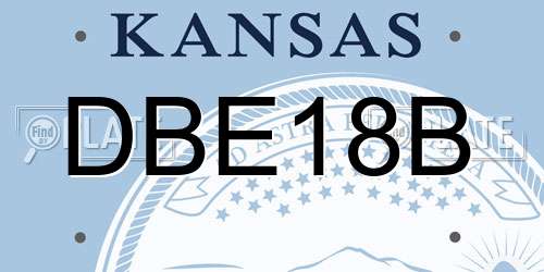 DBE18B Kansas License Plate