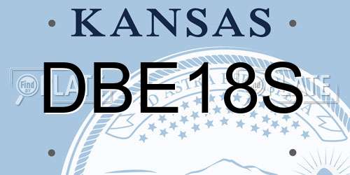 DBE18S Kansas License Plate