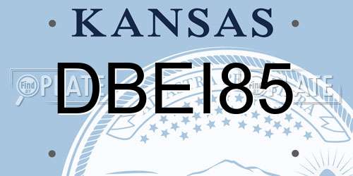 DBEI85 Kansas License Plate