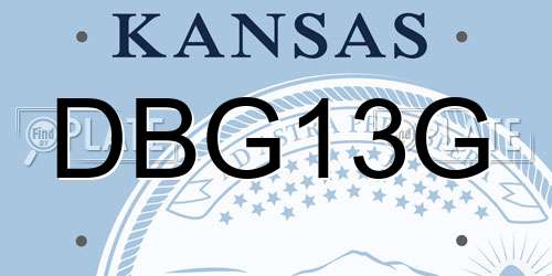 DBG13G Kansas License Plate