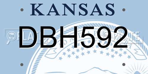 DBH592 Kansas License Plate