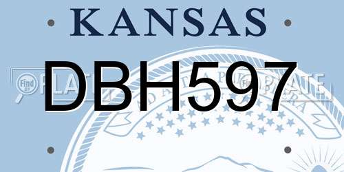 DBH597 Kansas License Plate