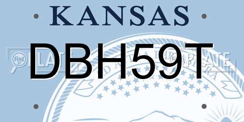 DBH59T Kansas License Plate