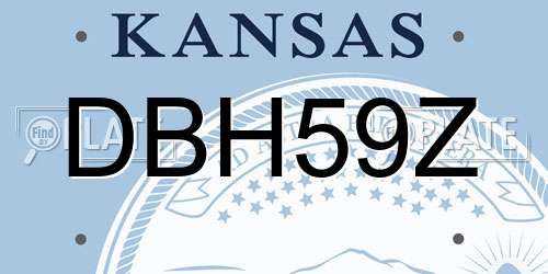 DBH59Z Kansas License Plate