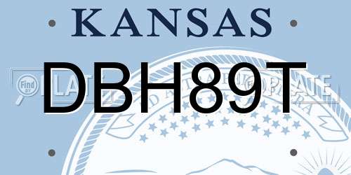 DBH89T Kansas License Plate
