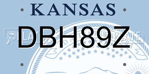 DBH89Z Kansas License Plate