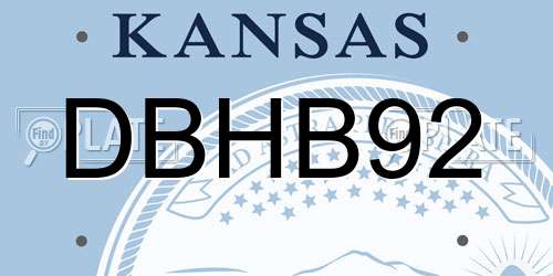 DBHB92 Kansas License Plate