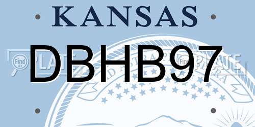 DBHB97 Kansas License Plate