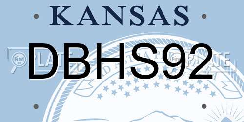 DBHS92 Kansas License Plate