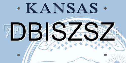 DBISZSZ Kansas License Plate