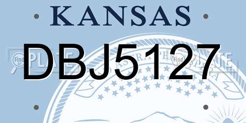 DBJ5127 Kansas License Plate