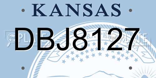 DBJ8127 Kansas License Plate