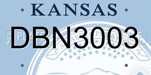 DBN3003 Kansas License Plate